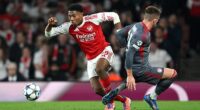 Myles Lewis-Skelly (left) has excelled since returning to the Arsenal starting XI in a midfield role, starring in the wins over Fulham and Atletico Madrid