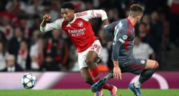 Myles Lewis-Skelly (left) has excelled since returning to the Arsenal starting XI in a midfield role, starring in the wins over Fulham and Atletico Madrid