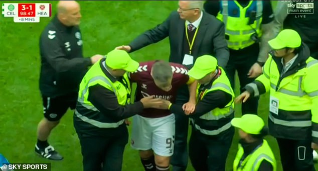 Hearts have called for action to be taken after Celtic fans attacked their players on the final day of the Scottish Premiership season
