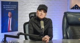 Erika Kirk has been savaged as a 'military operative' and 'sociopath' by the daughter of a legendary Hollywood director in an explosive social media rant