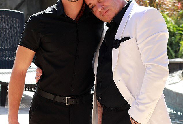 Reality TV star Barrie Drewitt-Barlow - seen with his partner, Scott Hutchison - is Britain's first openly gay football club owner and is starring in a Welcome to Wrexham-style documentary