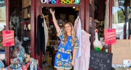 Bonnie Wood, 30 (pictured), was once bullied for her love of op-shopping, but she's now the proud owner of her own successful thrift store in the country town of Clunes, Victoria