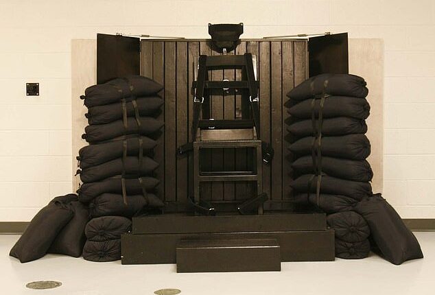 Pictured: The execution chamber at Utah State Prison where prisoners are executed by firing squad