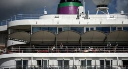 Hundreds of Brits are being held on a French cruise ship after a passenger died and dozens more are showing symptoms of suspected norovirus