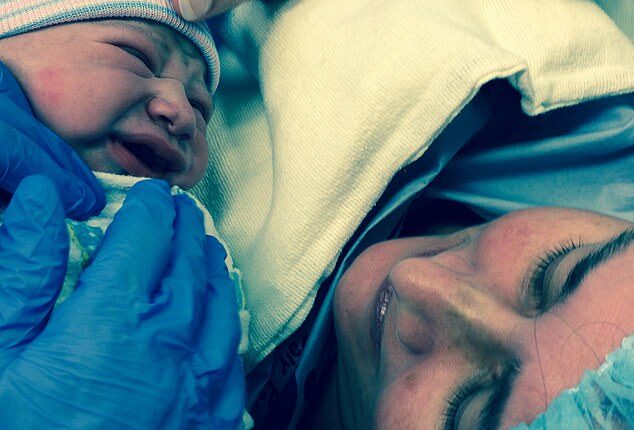 Cheri Bergeron on the day one of her children was born