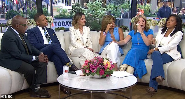 Hoda Kotb's spot on the Today's fourth hour is still up for grabs - and an NBC insider has insight about the top talent said to be next in line. The host's tearful goodbye with costars Al Roker, Craig Melvin, Savannah Guthrie, and more back in September is seen here