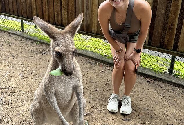 Kendall explained she regularly spots kangaroos while driving past large open fields in the early mornings or late afternoons