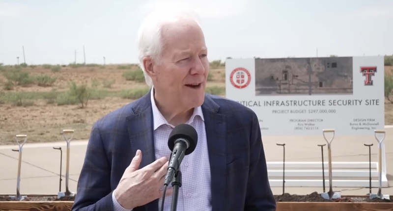John Cornyn speaking to the press.