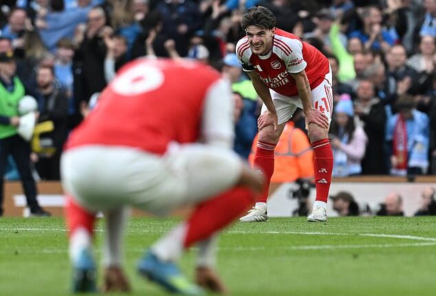 Arsenal's title charge was teetering on the brink of collapse for the fourth season in a row after their 2-1 defeat by Manchester City on April 19