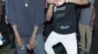 Italy has banned Kanye West (left) and Travis Scott from performing in July after 'concerns' from the Jewish community (pictured together in 2016)