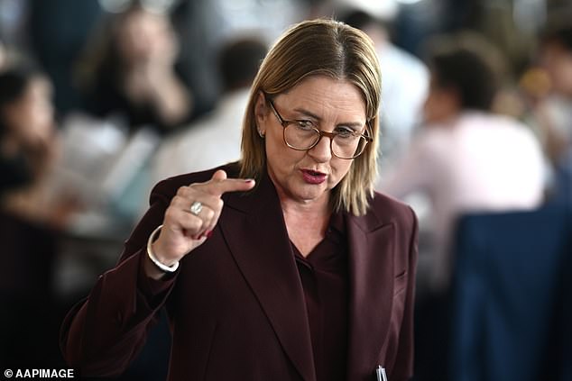 Victorian Premier Jacinta Allan (pictured) has angrily shot down plans to bar soccer fans from watching the upcoming World Cup in Melbourne's Federation Square