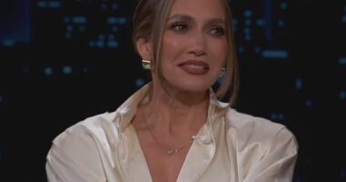 Jennifer Lopez, 56, got emotional while talking about her twins Max and Emme, 18, going away to college during her Wednesday appearance on Jimmy Kimmel Live