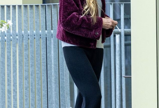 Jerry Hall, 69, has been spotted having a smoke on Sunday after she arrived in Inverness for The Celebrity Traitors