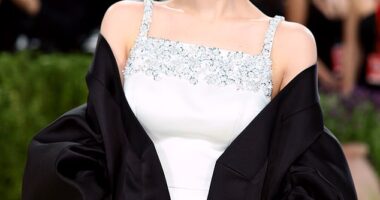 Karina from the South Korean girl group Aespa made her Met Gala debut in a simple white satin gown on Monday