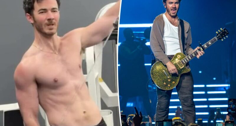 Kevin Jonas shows off shocking shredded physique in gym video