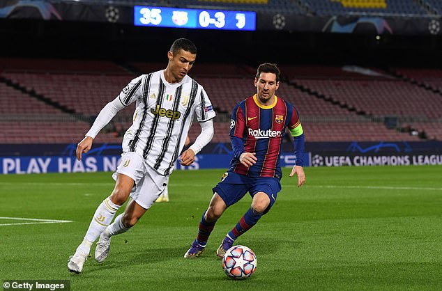 Lionel Messi (right) has spoken out on his multi-year 'beautiful sporting rivalry' with Cristiano Ronaldo (left)