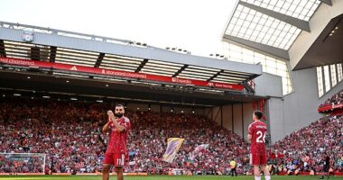 The work for next season is already underway at Anfield, with Mohamed Salah (left) and Andy Robertson leaving the club this summer