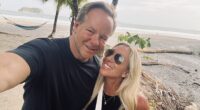 Former Representative Marjorie Taylor Greene (right) and her fiancé Brian Glenn (left) told the Daily Mail they were just vacationing in Costa Rica and she did not 'flee the country'