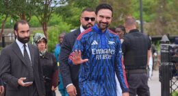 Zohran Mamdani attended a New York Eid celebration in a custom Arsenal-themed robe