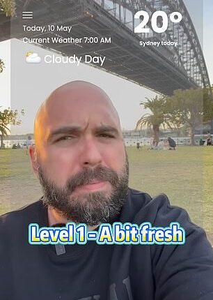 Sydneysider James Ashbridge shared a video demonstrating the typical Aussie expressions used to describe the cold weather in winter