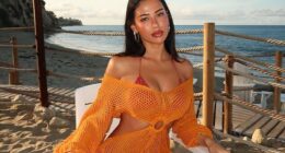 Real Madrid superstar Jude Bellingham's girlfriend Ashlyn Castro (pictured), 27, a globe-trotting model and influencer who has 700,000 followers on Instagram