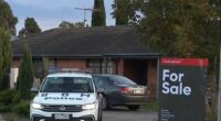A couple found dead inside a home in Melbourne's west in a suspected murder-suicide had been facing eviction. On Tuesday, police tape remained sprawled on a wooden fence outside the Melton Close property in Werribee, west of Melbourne. While it remains unclear how the pair died, a neighbour told the Daily Mail he had made the discovery with the dead man's brother. The neighbour, who hid his face as he talked, said he was reluctant to talk about the deaths while police were still investigating. 'They've only been here ten months. They were renting. She was here first and then he moved in,' he said. A For Sale sign remained outside the property on Tuesday despite the sale swiftly being pulled from the market after the deaths.