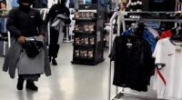 Hordes of hooded youths with balaclavas on Saturday raided a JD Sports store on the Ilford High Road of hangers of merchandise
