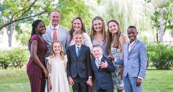 Barrett with her family in 2020