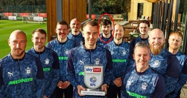 William Salt, circled, is pictured with manager Tonda Eckert to mark February's Manager of the Month award