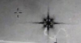 A video released in the first wave of UFO files appeared to show a glowing object resembling an 'eight-pointed star' with uneven arms moving across the sky