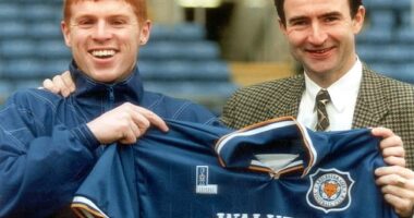 Martin O'Neill signed a fresh-faced Neil Lennon for Leicester from Crewe for £750,000 in 1996