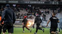 OGC Nice fans stormed the pitch after a goalless draw against Metz means the team faces a relegation play-off