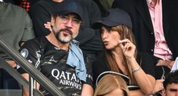 Penélope Cruz and Javier Bardem enjoyed a rare outing to watch football teams Paris Saint-Germain and FC Lorient play at the Parc des Princes Stadium in Paris on Saturday