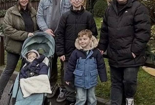Elisha, left, considers her ever-so blended family her proudest achievement, and the best thing for all of her children. Pictured next to her is fiancé Danny - on the right is ex-husband Tom