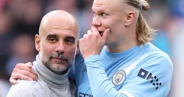 There is doubt surrounding the future of Pep Guardiola (left), with many believing he will be leaving Manchester City at the end of the season