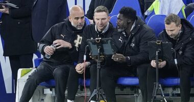 Pep Lijnders (centre) has revealed why he is following Pep Guardiola (left) out of Man City