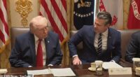 Secretary of War Pete Hegseth revealed a mysterious drawing in his notepad during President Trump's Cabinet meeting early this morning: a large squiggle