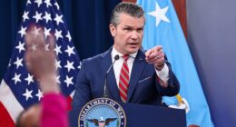 Pete Hegseth accused Sen. Mark Kelly of 'blabbing' about a classified Pentagon briefing and said Defense Department lawyers would be reviewing the remarks