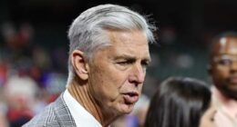 Philadelphia Phillies president of baseball operations Dave Dombrowski during the 2022 World Series against the Houston Astros.