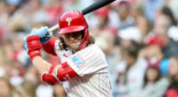 Alec Bohm #28 of the Philadelphia Phillies prepares to bat during a game against the Athletics at Citizens Bank Park on May 06, 2026 in Philadelphia, Pennsylvania. (Photo by Emilee Chinn/Getty Images)