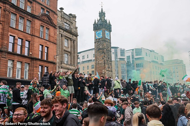 Police has called for urgent talks with Celtic after 'violent' fan celebrations in the Trongate area
