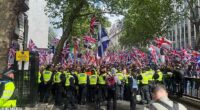 Thousands of Unite the Kingdom protesters, waving Union Jack and St George's flags, have already descended on the meeting point this morning to line the streets.