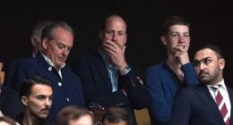Looking smart in a suit jacket and blue shirt, William wore a nervous look on his face as he headed down the tunnel an hour before kick-off to speak to the players