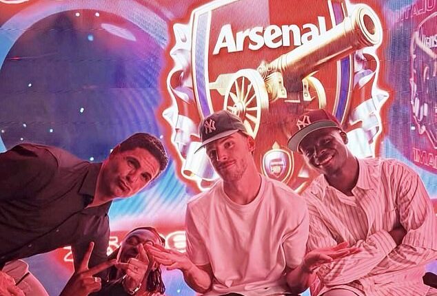 Mikel Arteta joined Arsenal's stars at Tape nightclub after missing the Man City game