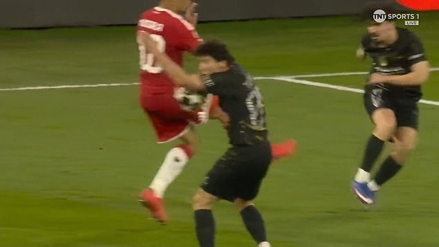 The ball struck Joao Neves' arm in the penalty area in PSG's clash with Bayern Munich