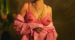 Rihanna put her hourglass curves on full display as she modelled sheer lingerie from Fenty