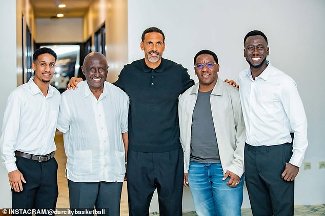 Rio Ferdinand has been accused of sportswashing after appearing to support Tanzania's government (second right - sanctioned culture and sports minister Paul Makonda)