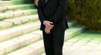 Romeo Beckham made his Met Gala debut yesterday in an all-black suit with leather accents