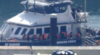 Historic figure: Among the people brought ashore by Border Control yesterday is the man believed to be the 200,000th small-boat migrant