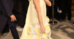 Sabrina Carpenter took her signature racy style to the Christian Dior Cruise 2027 runway presentation in Los Angeles, California on Wednesday evening